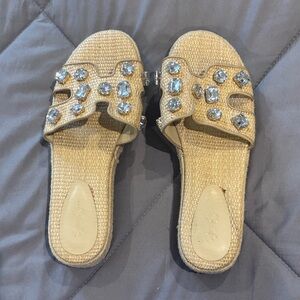 Jessica Simpson Beige Gemstone Sandals